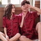 thumbnail image 2 of Pijamas de seda de hielo para mujer, pijamas de pareja, pantalones cortos de verano de manga corta para hombre, traje de talla grande, ropa de casa, 2 of 6