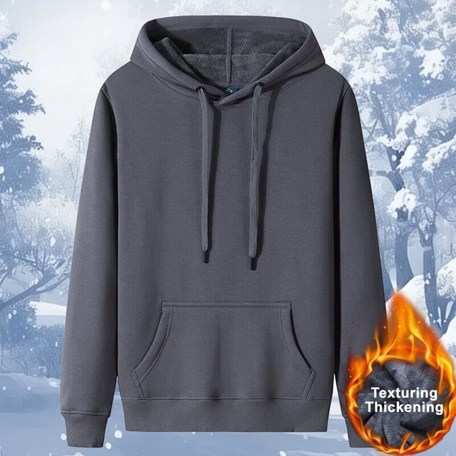 pstuiky camisas de manga larga para hombre, Blusa/camisa informal y de moda con capucha y bolsillo de color sólido para hombre tops de invierno para hombre m