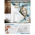 thumbnail image 3 of No Hook Shower Curtains with Snap-in Liner Set, Teal Sea Turtle Coastal Waterproof Hotel Style Bathroom Shower Curtain, Summer Beach Nautical Coral Breathable Mesh Top Window Bath Curtains 48''x72'', 3 of 6