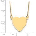 thumbnail image 2 of 16.1mm 14k Solid Yellow Gold Plain .013 Gauge Love Heart Engravable Disc Necklace 18 Inch Pendant Necklace for Women, 2 of 2