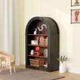 thumbnail image 3 of CQSXDA Black Tall Bookshelf with 4 Shelves, 45.66 Inch Wood Open Display Design for Living Room, 3 of 12
