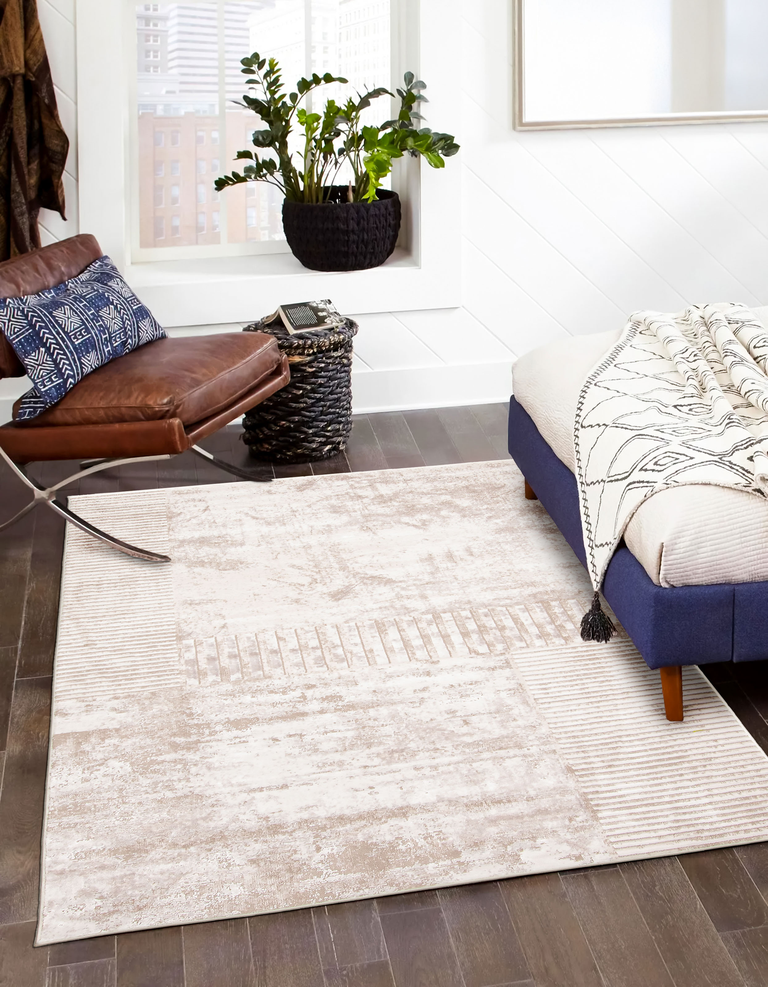 ECARPET Monica Tapis Contemporain / Moderne pour Salon, Chambre, Salle A Manger, Entrée, Couloir et Plus Encore.