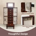 thumbnail image 5 of AVAWING Stand-up Jewelry Cabinet Armoire, Modern Jewelry Organizer for Adult, Reddish Brown, 5 of 9