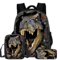 thumbnail image 1 of Set de mochilas escolares de nailon con dibujos animados de dinosaurios para niños, 3 unidades, 1 of 1