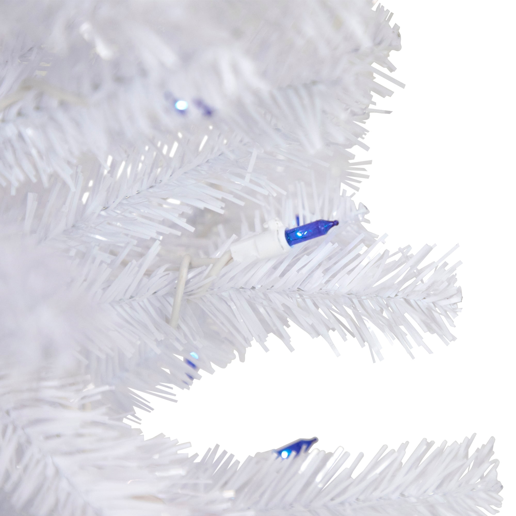 4' Pre-Lit Woodbury White Pine Slim Artificial Christmas Tree Blue