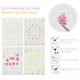 thumbnail image 2 of Wrapables 5D Embossed Colorful Flowers Nail Art Decal Stickers, Self Adhesive 3D Floral Design (Set of 4), Floral Pink Love, 2 of 4