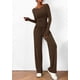 thumbnail image 3 of Conjunto de Lounge PRETTYGARDEN para Mujer 2 piezas Marrón Talla S, 3 of 8