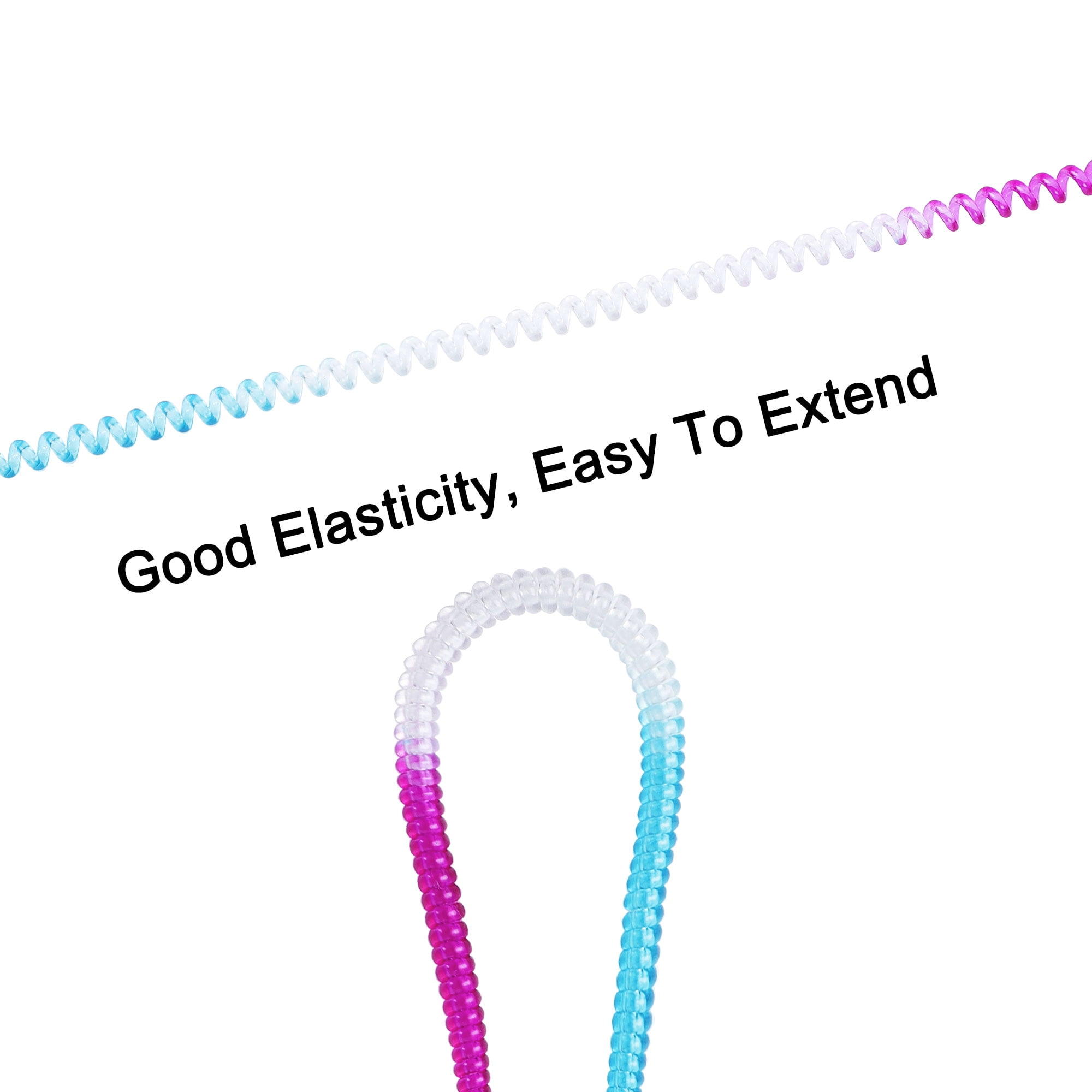 Unique Bargains Stretch Coiled Lanyard - Spiral Retractable Spring Coil Keychain Cord