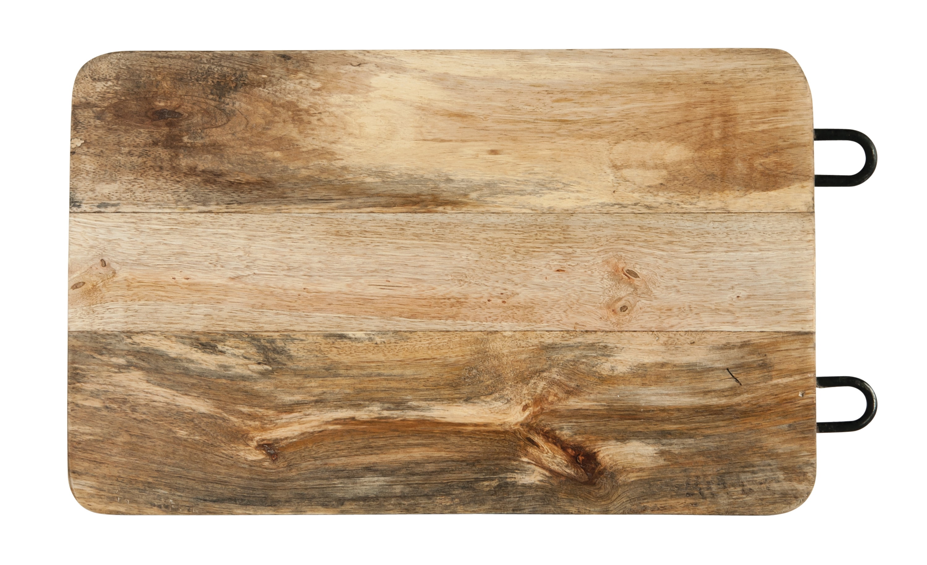 Creative CoOp Small Mango Wood & Metal Cheese/Cutting Board