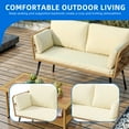 thumbnail image 5 of Dextrus 2 Pieces Patio Furniture Set, All-Weather Wicker Loveseat with Cushions & Coffee Table, Outdoor Conversation Sofa Set - Beige, 5 of 10