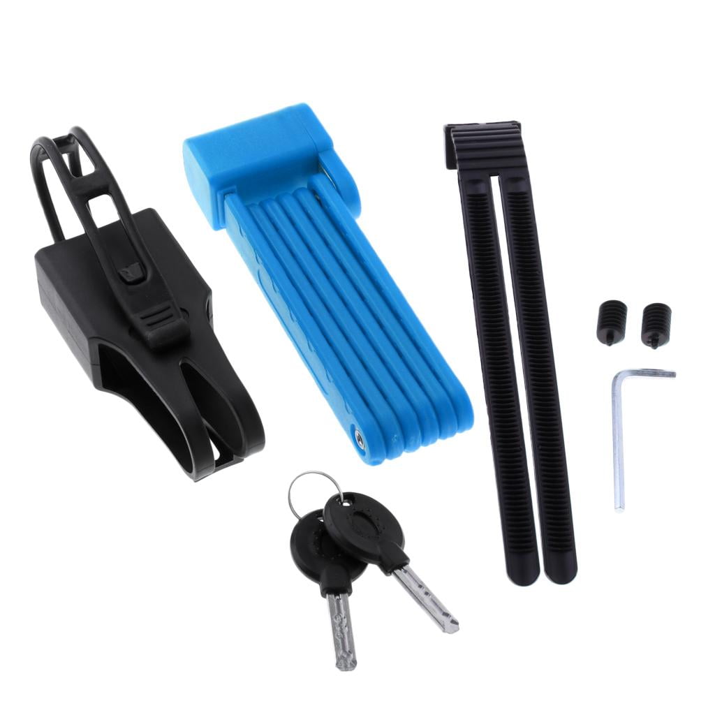 Axioma Bike Lock Heavy Duty Folding Chain Locks with Carrying Case 2 Keys Blue