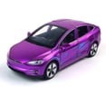 thumbnail image 2 of Modelo de coche X escala 1:32, juguetes electrónicos fundidos a presión con luces y música, mini vehículos, juguetes para niños, regalo (púrpura deslumbrante), 2 of 3