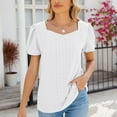 thumbnail image 2 of loopsun Plus Size Tops for Womens,Womens Summer Tops,Women's Fashion Solid Color Short Sleeve V-Neck Fallow Jacket White L, 2 of 5
