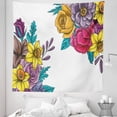 thumbnail image 1 of Botanical Tapestry, Illustration of Romantic Bouquet of Colorful Flowers on Plain Background, Fabric Wall Hanging Decor for Bedroom Living Room Dorm, 5 Sizes, Multicolor, by Ambesonne, 1 of 1
