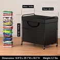 thumbnail image 3 of Cesto de ropa YKDIRECT 180 L con tapa y 3 compartimentos, color negro, 3 of 7