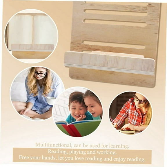 1Pc Music Stand Holder Stand Reading Book Stand Desk Book Rest Wood Tablet Stand Music Recipe Book Stand Kitchen