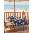 thumbnail image 2 of Outdoor Tablecloths with Umbrella Hole & Zipper, Date Tree Rectangle Tablecloth 52x70 Inch, Navy Blue Farmhouse Summer Tropical Plants Waterproof Table Cloth, Patio/Pool/Picnic Table Covers, 2 of 8