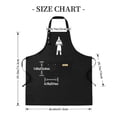 thumbnail image 4 of 2 Pack Adjustable Bib Apron with Front & Side Pockets Stylish Black Design with White Silhouette & ' Dresses on Clothes ' Text Perfect for Cooking, 4 of 5