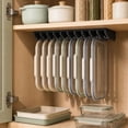 thumbnail image 4 of Space Saving Under Shelf Lid Organizer, 8 Slot Durable Plastic Construction, Fits Kitchen Cabinet Pantry Shelf And Countertop, Black Storage Organizer, 4 of 6