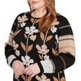 thumbnail image 4 of Alfred Dunner Womens Plus-Size Vertical Flower Zig Zag Sweater, 4 of 4