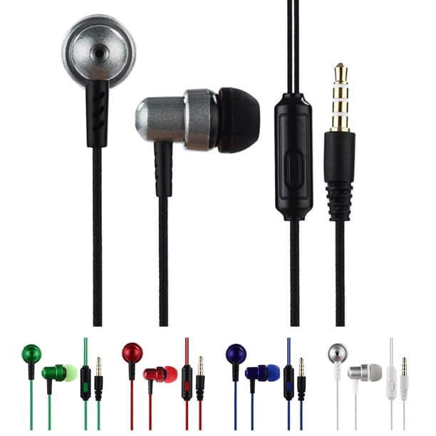 Auriculares internos K2 Auriculares con cable trenzado y micrófono (plateado + blanco)