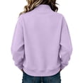 thumbnail image 4 of Women's Quarter Zip Sweatshirt Fashion Stand Collar Pullover Top with Relaxed Silhouette Fall Sweatshirts, 3XL, 4 of 4