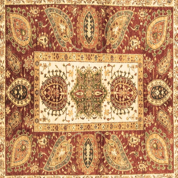 Ahgly Company Indoor Square Abstract Brown Modern Area Rugs, 6' Square