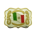 thumbnail image 3 of Mexico Mexican Flag Belt Buckle Big Country gold Silver Metal Western Cowboy Men Style New, 3 of 3