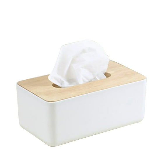 USHOBE Tissue Box with Lid 1Pack Rectangular Wooden for Modern Decor