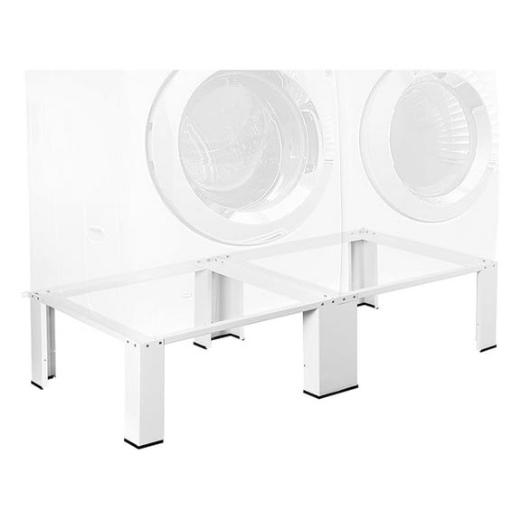 Universal Laundry Dual Pedestal for Washer and Dryer Set, Washing Machine Stand, Dryer Base, White, LF-WDP01
