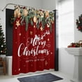thumbnail image 4 of Merry Christmas Bathroom Shower Curtain Xmas Gold Ball Bell Star Berry Bowknot Green Leaf Red Waterproof Washable Shower Curtains for Bathtub Bath Decor with Grommets and Hook 54 X 78 Inch, 4 of 8
