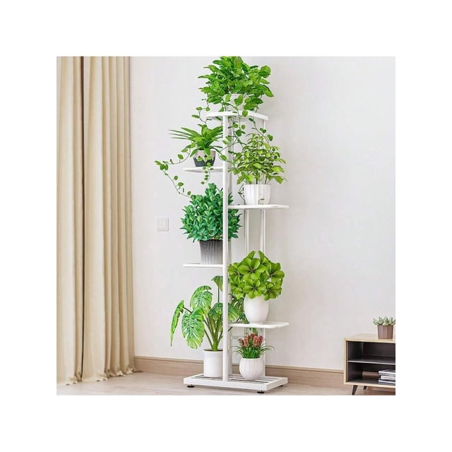 6 niveles 7-potted metal plant stand: indoor/outdoor, de esquina para exposición rack para patio, garden, balcony & sala de estar, gris oscuro con silver