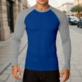 thumbnail image 2 of Afdoent Mens Long Sleeve T-Shirt Casual Color Block Crew Neck T Shirt Comfortable Loose Fit Tee For Fall For Everyday Wear, 2 of 4