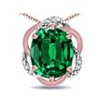 thumbnail image 3 of Star K � Large Love Knot Pendant Necklace with Oval 12 x 10mm Simulated Emerald, 3 of 9