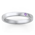 thumbnail image 3 of Bague Empilable avec Pierre de Naissance Gravée - Améthyste (Février), 3 of 7