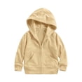 thumbnail image 4 of Zip Up Hoodie for Girls Long Sleeve Cotton Sweatshirt Jackets Solid Color,Full Zip Hoodie Jacket,Girls Sweatshirt,Front Pockets,Casual,Loose,Girls 2-13 Years,Daiy Wear, 4 of 7