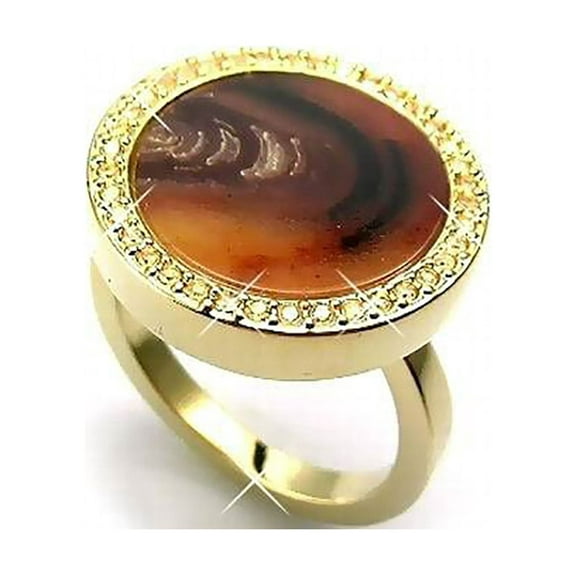 Swarovski Crystal MAESTRO Ring Tiger Brown Stone, Gold (Small/52/6) -1073800