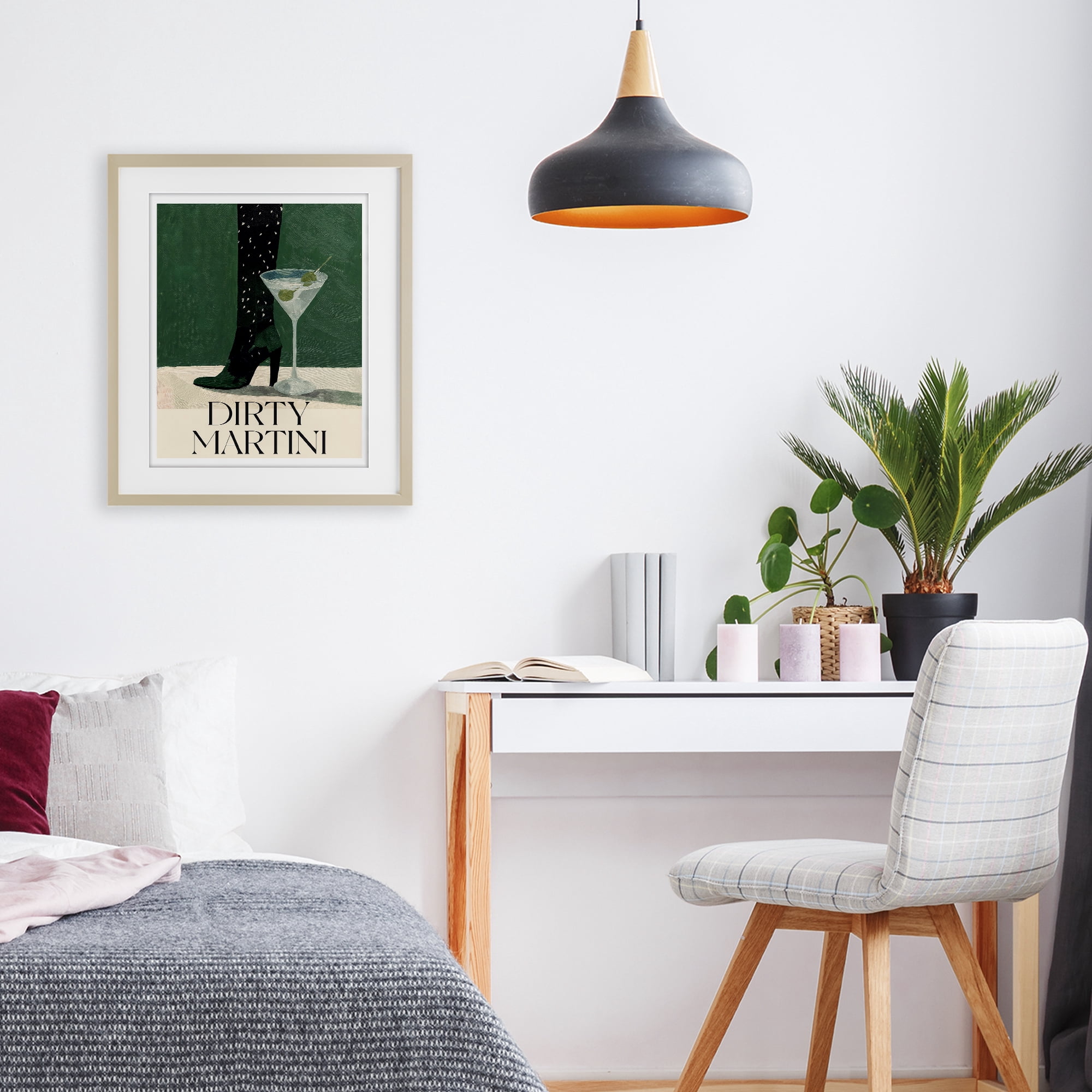 Stupell Industries Dirty Martini Stylish Heel Birch Framed Print Under Glass, design by Lettered and Lined
