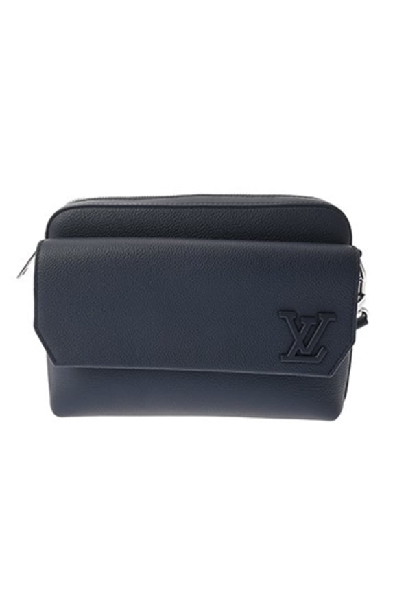 Pre-Owned LOUIS VUITTON LV Aerogram Fastline Messenger Bag, Navy, M22611, Men's, Grained Calf...