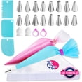 thumbnail image 1 of LAICAIW Riccle Piping Bags and Tips Set, 12 Inch 100 Anti Burst Piping Bags, 124 Pcs Cake Decorating Kit with 16 Piping Tips, 1 Reusable Pastry Bags, 3 Cake Scrapers, 2 Couplers, and 2 Icing Bags Ti, 1 of 7