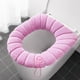 thumbnail image 1 of Solid Color Toilet Seat Cushion Cover - Soft Warm Stretchable Fits Round & Elongated Seats - Washable Hygienic Bathroom Cover, Cozy Winter Comfort, Blue, 1 of 1