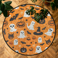 thumbnail image 7 of CURLYOOT Halloween 5.2ft Round Rug for Living Room, Large Washable Area Rug, Non Slip Floor Mat Pumpkin Ghost Bats Indoor Rugs for Bedroom, Dining Room, Offices, Entryway, 7 of 7