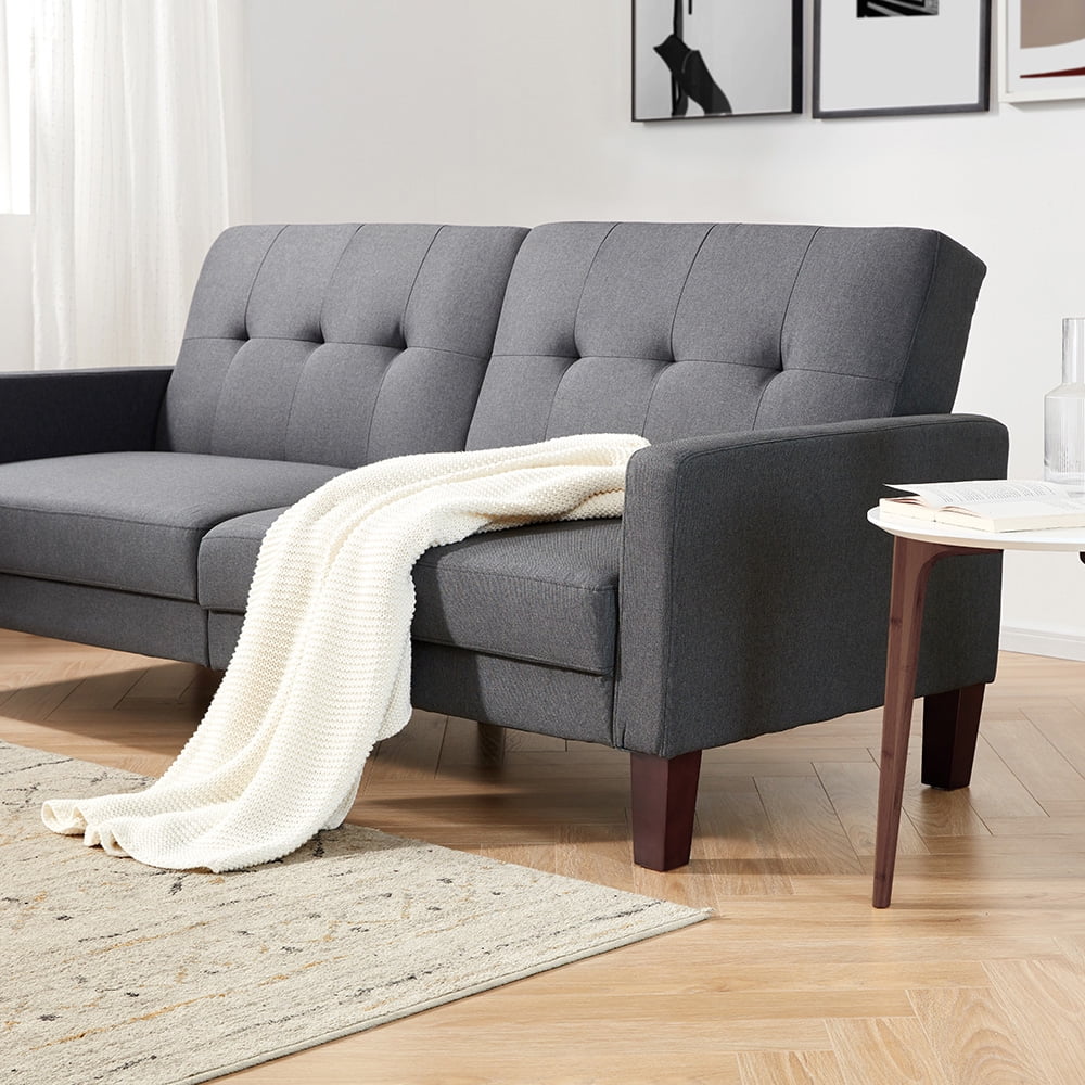 Kepooman Modern Solid Loveseat Sofa, Upholstery Fabric Sofa, Convertible Sofa Bed with Reversible Chaise for Small Spaces, White Kepooman Modern Solid Loveseat Sofa, Upholstery Fabric Sofa, Convertible Sofa Bed with Reversible Chaise for Small Spaces, White