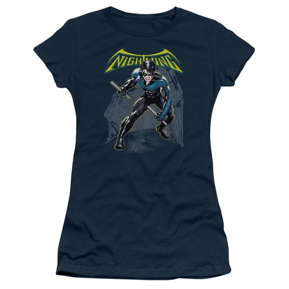 Batman Nightwing S/S Junior Women's T-Shirt Sheer Navy