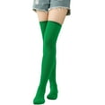 thumbnail image 3 of Women Thigh High Socks Extra Long Warm Knit Over Knee High Boot Stockings Striped Thigh Highs Leg Warmers, 3 of 5