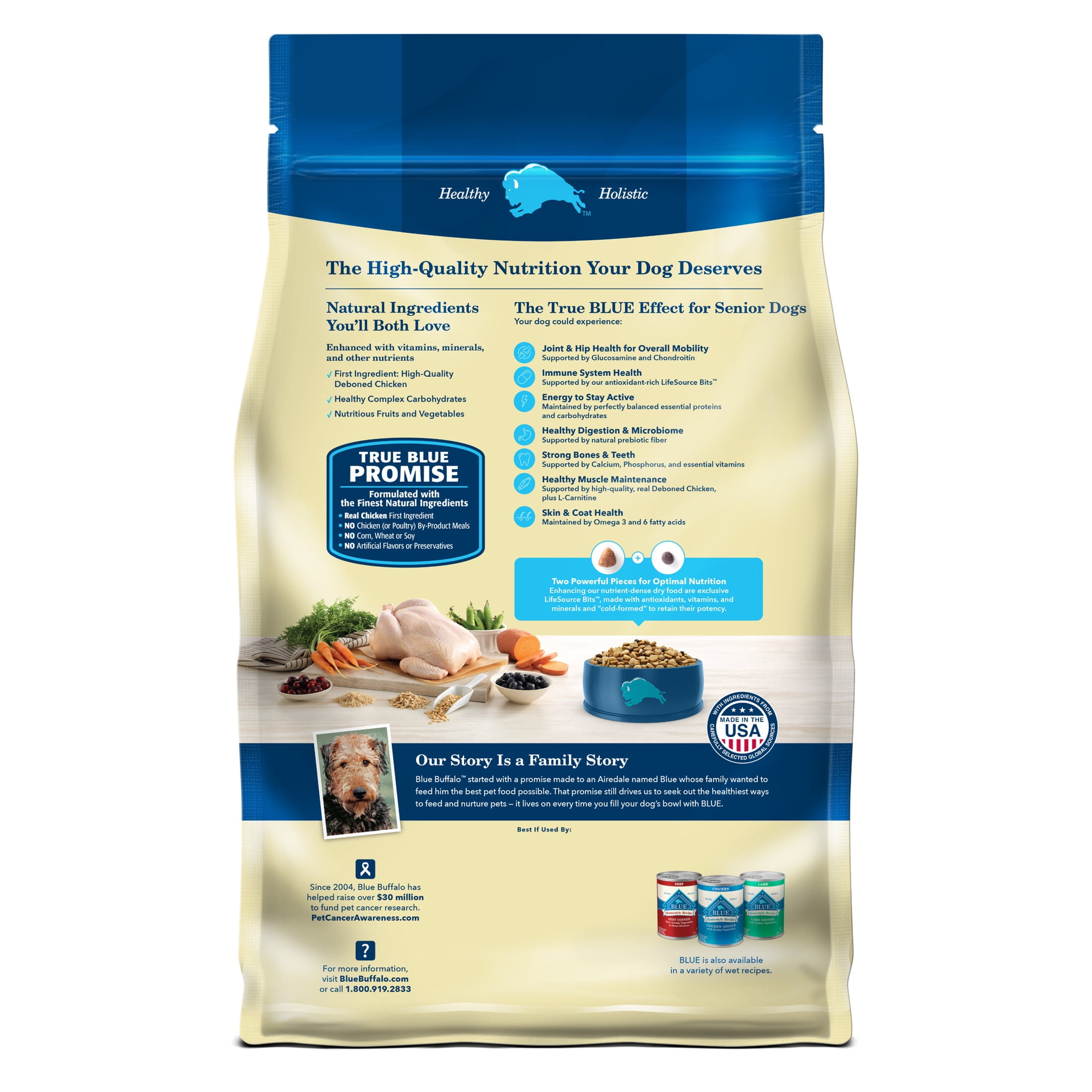 Blue Buffalo Life Protection Formula Senior Dry Dog Food, Chicken & Brown Rice Recipe, 34-lb. Bag