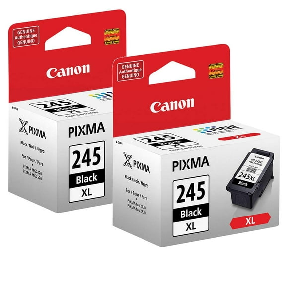canon 2 Pack Pg-245 XL High capacity Black Ink cartridge for PIXMA Mg Printers - 12ml