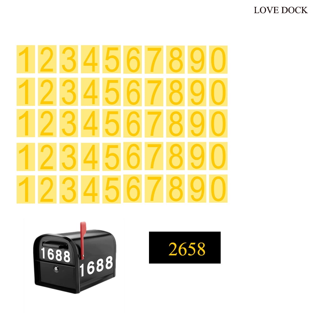 Reflective Mailbox Numbers for Outside LOVE DOCK 50 Pcs Waterproof