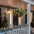 thumbnail image 5 of 2 PCS Christmas Basket Artificial Christmas Hanging Basket,Mixed Front Door Frosted Berry Christmas Pre lit Garland Decor,LED Wreath Basket for Indoor Outdoor Home Party Christmas Decorations, 5 of 5