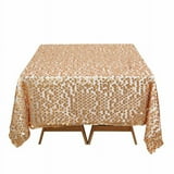 BalsaCircle 72" x 72" Matte Champagne Square Big Payette Sequin Table ...
